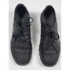 Caterpillar Mens Caden Oxford Work Casual Black Leather Shoes Mens 10.5 10 1/2‎